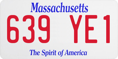MA license plate 639YE1