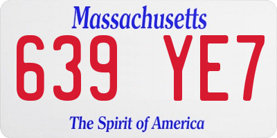 MA license plate 639YE7