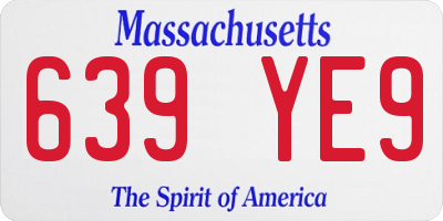 MA license plate 639YE9