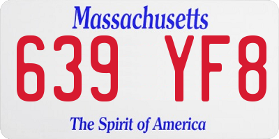 MA license plate 639YF8