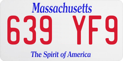 MA license plate 639YF9