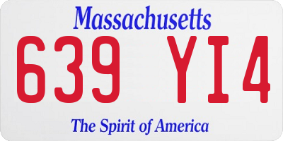 MA license plate 639YI4
