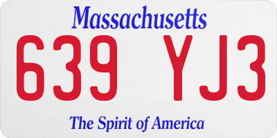 MA license plate 639YJ3