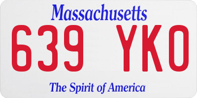 MA license plate 639YK0