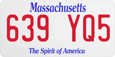 MA license plate 639YQ5