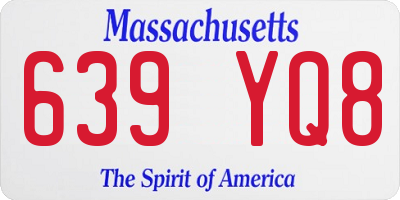 MA license plate 639YQ8