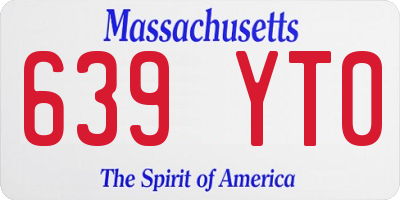 MA license plate 639YT0