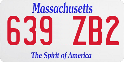 MA license plate 639ZB2