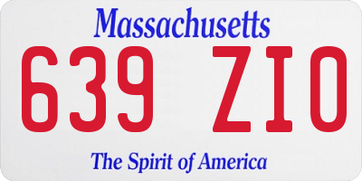 MA license plate 639ZI0