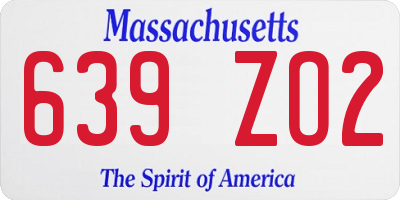 MA license plate 639ZO2