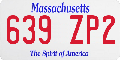 MA license plate 639ZP2