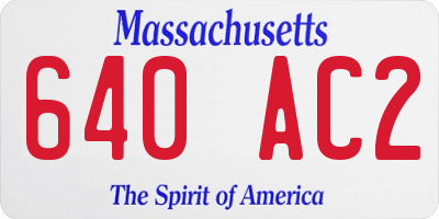 MA license plate 640AC2