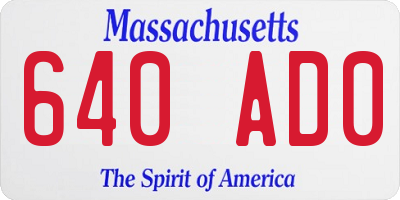 MA license plate 640AD0