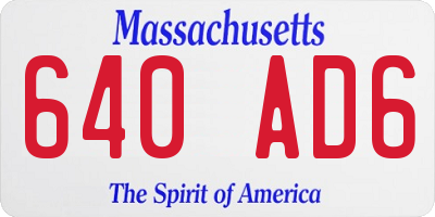 MA license plate 640AD6
