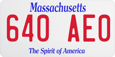 MA license plate 640AE0