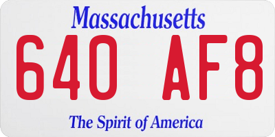 MA license plate 640AF8