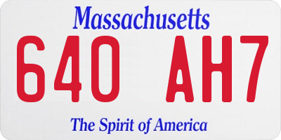 MA license plate 640AH7