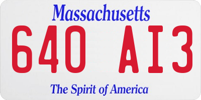 MA license plate 640AI3