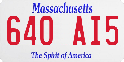 MA license plate 640AI5