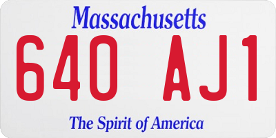 MA license plate 640AJ1
