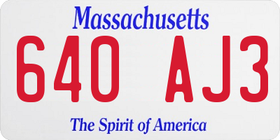 MA license plate 640AJ3