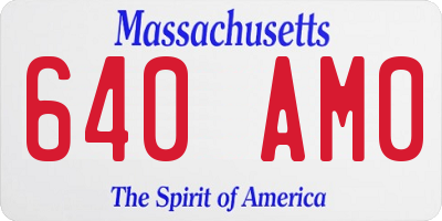 MA license plate 640AM0