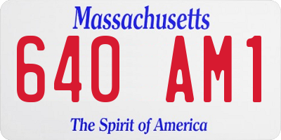 MA license plate 640AM1