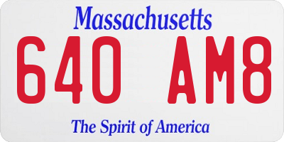 MA license plate 640AM8