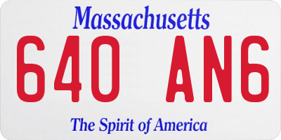 MA license plate 640AN6