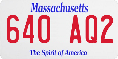 MA license plate 640AQ2