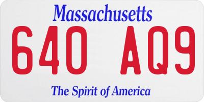 MA license plate 640AQ9