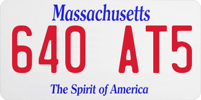 MA license plate 640AT5