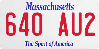MA license plate 640AU2