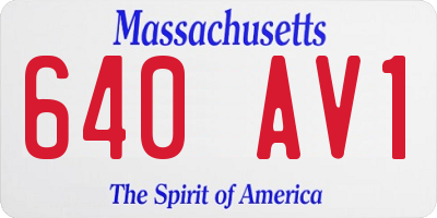 MA license plate 640AV1
