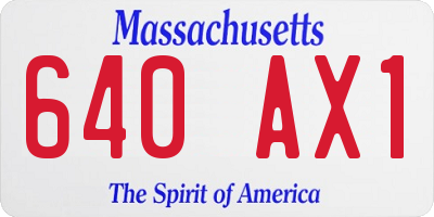 MA license plate 640AX1