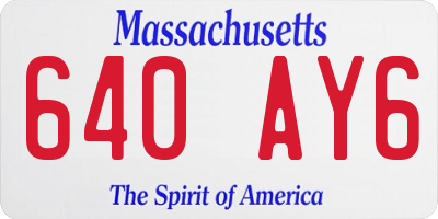 MA license plate 640AY6