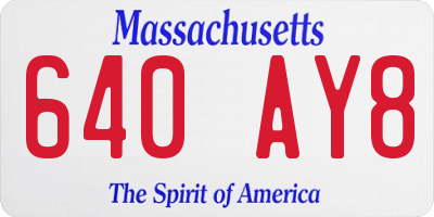 MA license plate 640AY8