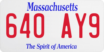 MA license plate 640AY9