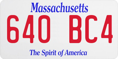 MA license plate 640BC4