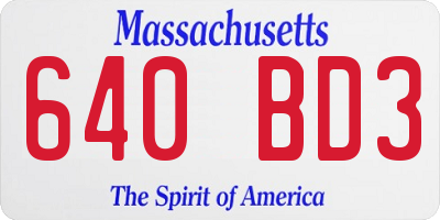 MA license plate 640BD3
