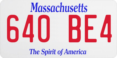MA license plate 640BE4