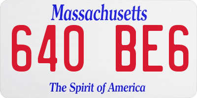 MA license plate 640BE6