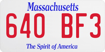 MA license plate 640BF3