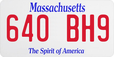 MA license plate 640BH9