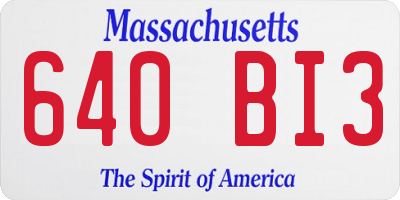MA license plate 640BI3