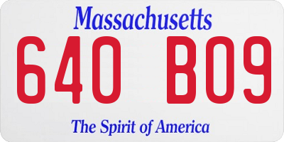 MA license plate 640BO9