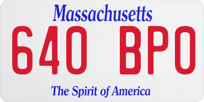 MA license plate 640BP0