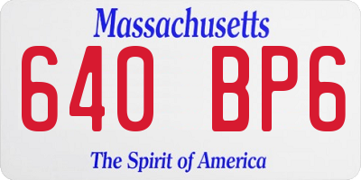 MA license plate 640BP6