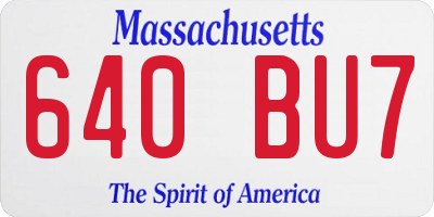 MA license plate 640BU7