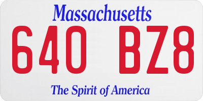 MA license plate 640BZ8